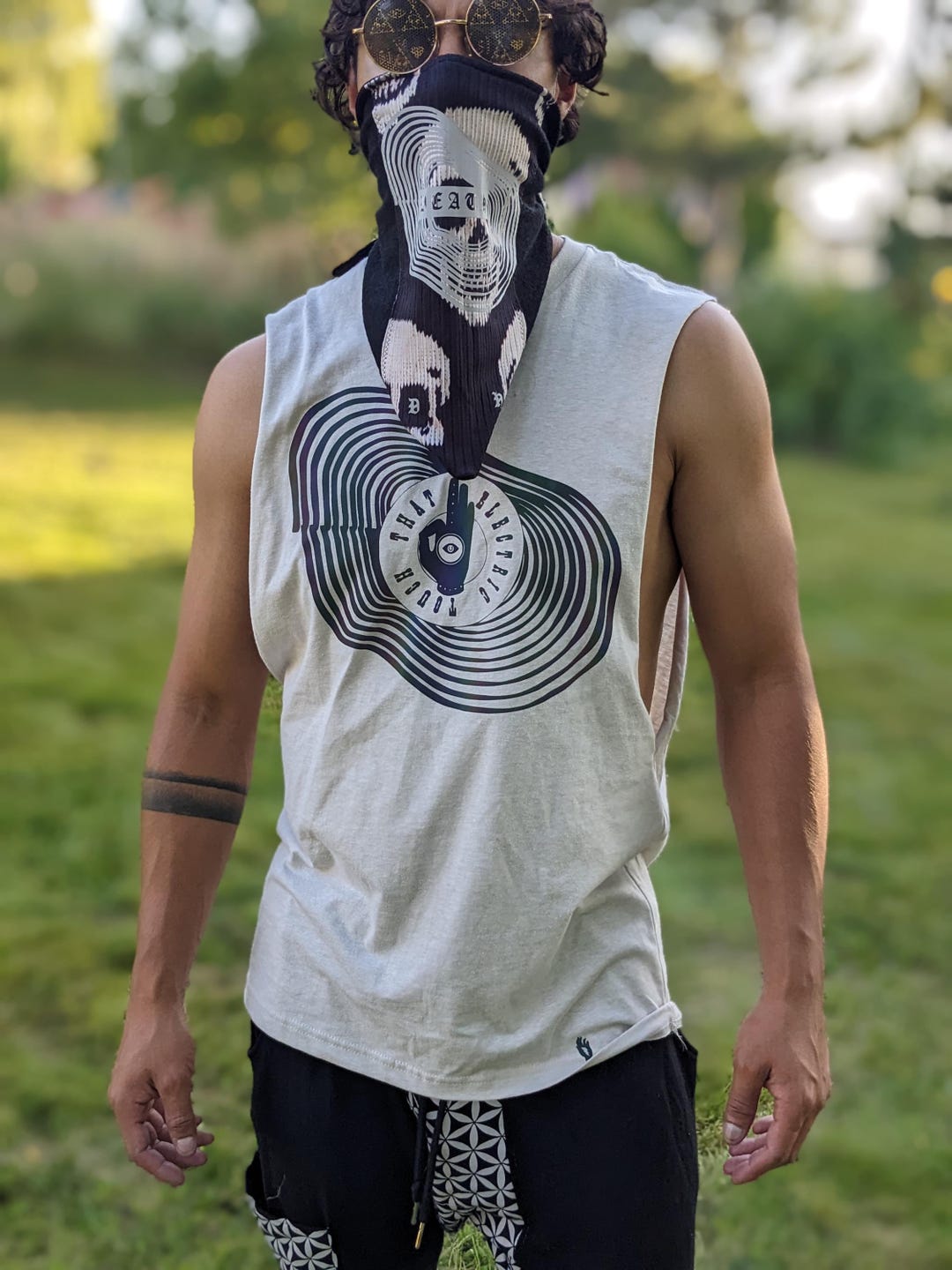 Reflective Graphic Cut off Shirt - Etsy