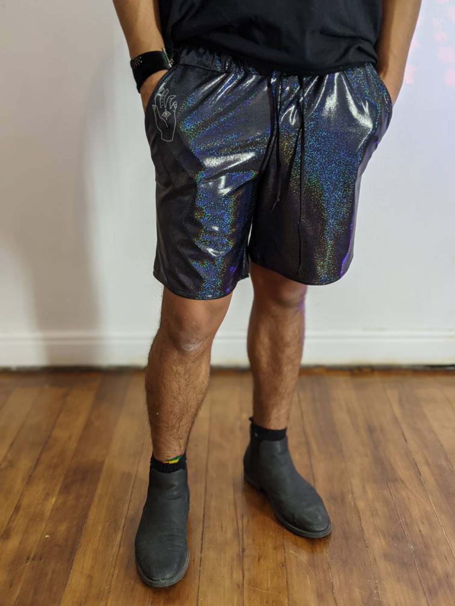 Iridescent Men's Shorts Rave Shorts Iridescent Rave Etsy