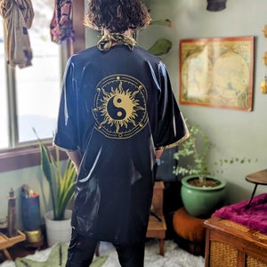Yin Yang Robe Yin Yang Festival Kimono: Sacred Geometry Rave Cloak - Etsy