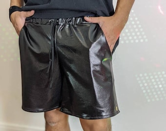 Faux Leather Men's Rave Shorts
