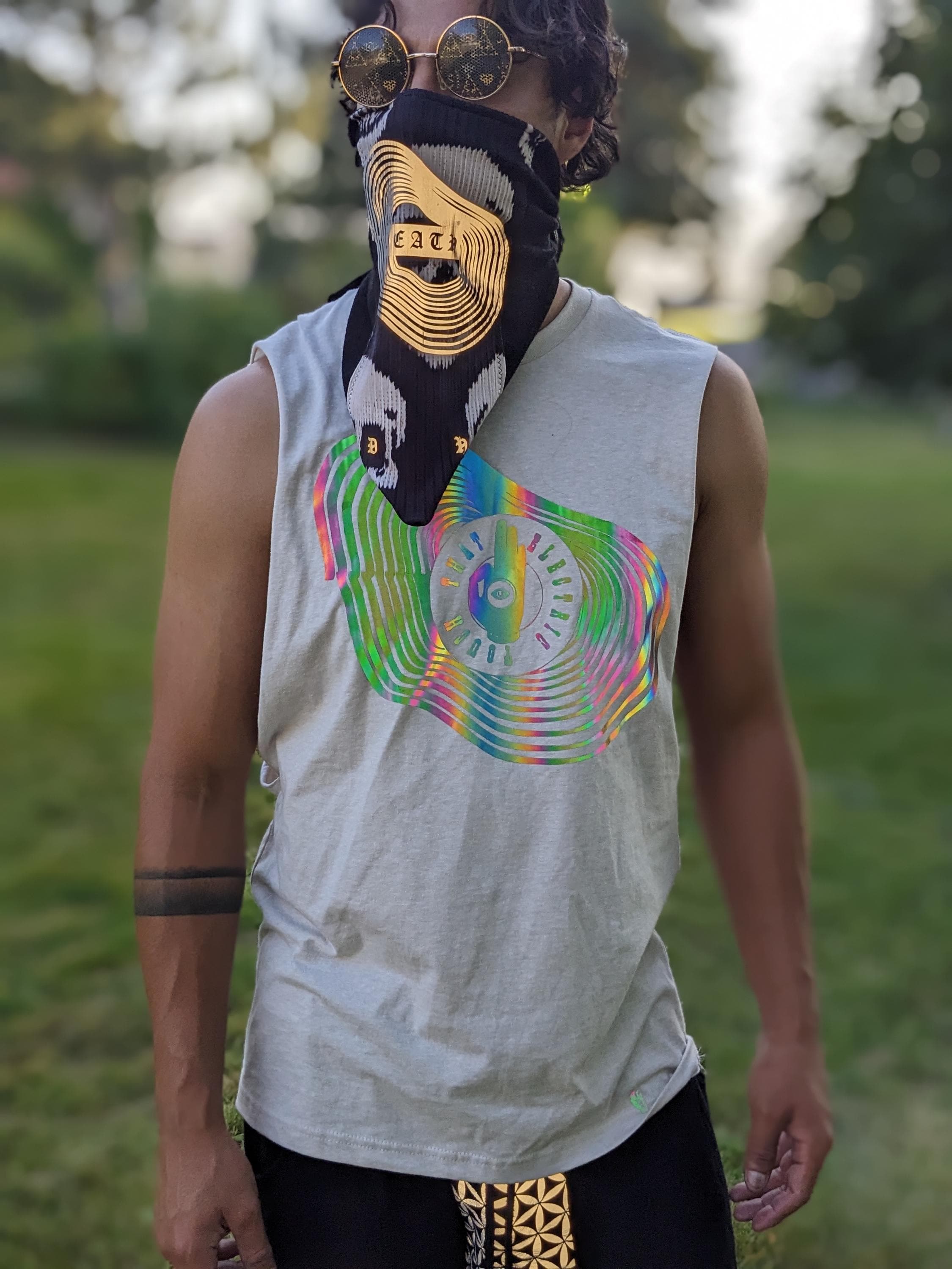 Reflective Graphic Cut off Shirt - Etsy