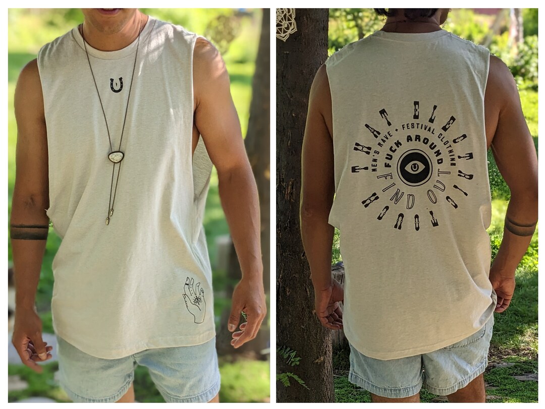 Electric Touch Graphic Men's Muscle Tank: Rave Festival Cut Off - Etsy