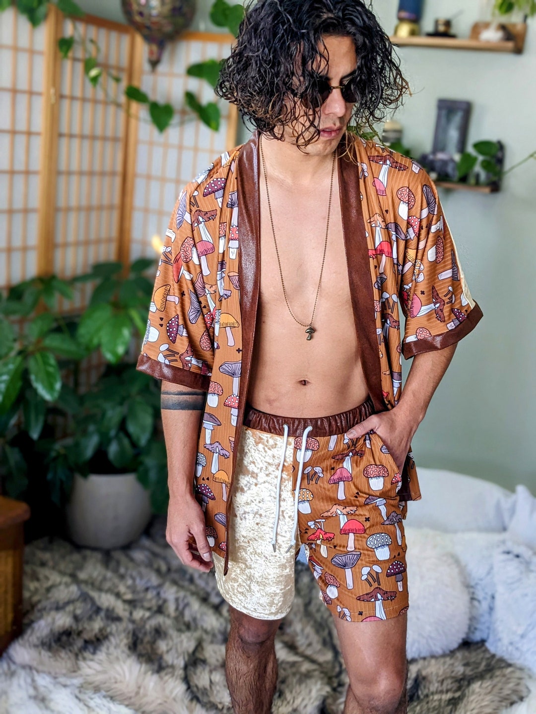 Retro Vintage Mushroom Kimono Set | Retro Festival Hippy