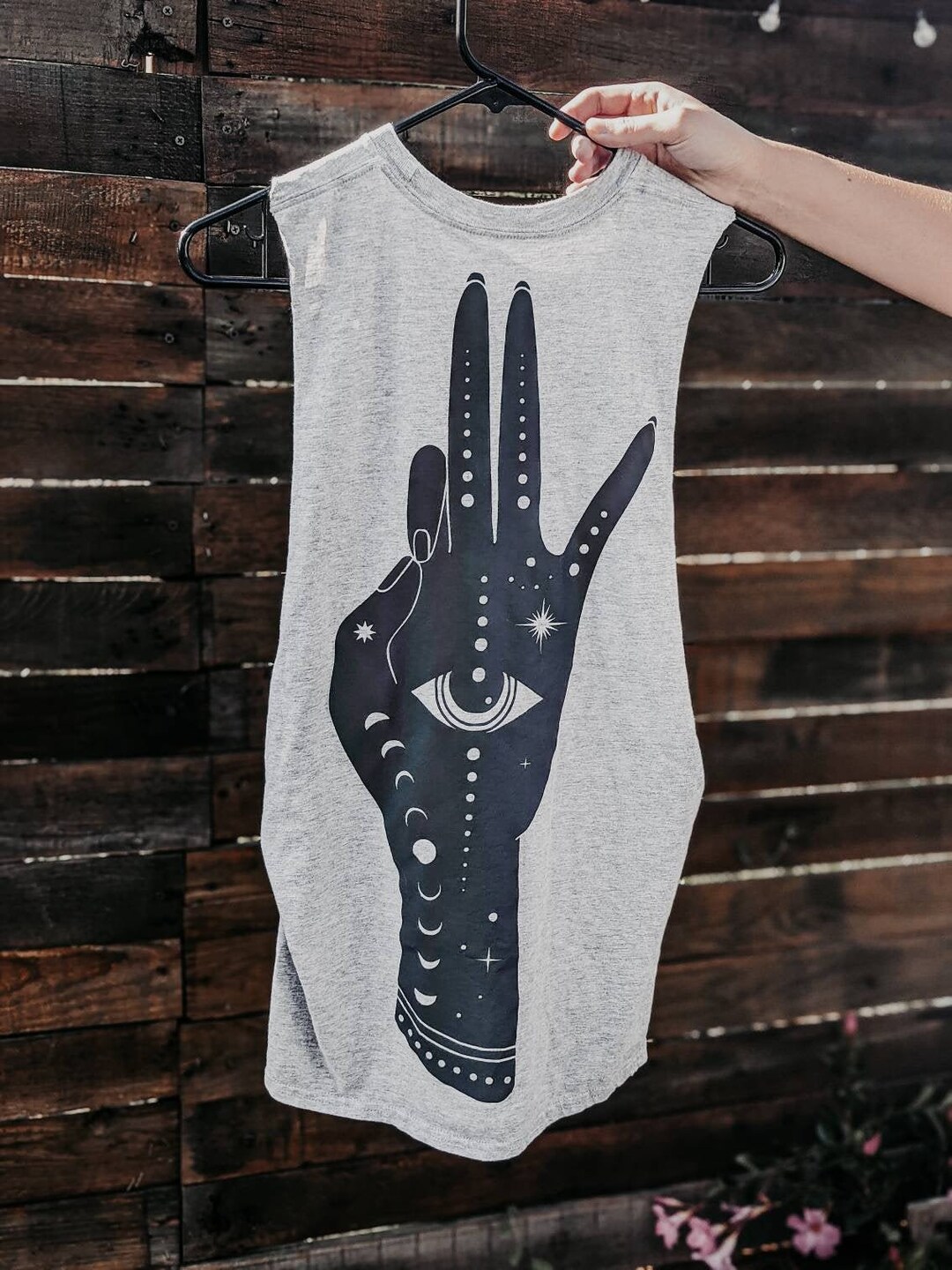 Reflective Hamsa Graphic Cut off Shirt: Rave Third Eye Design - Etsy