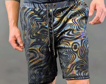 Psychedelic Swirl Drawstring Shorts