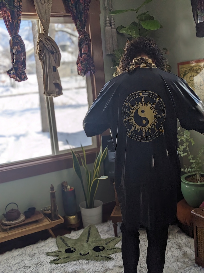 Yin Yang Robe Yin Yang Festival Kimono: Sacred Geometry Rave Cloak - Etsy