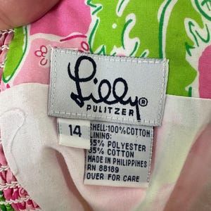 Vintage Lilly Pulitzer Taboo-zonnejurk met olifantenpalmprint 14 preppy party meisje afbeelding 3