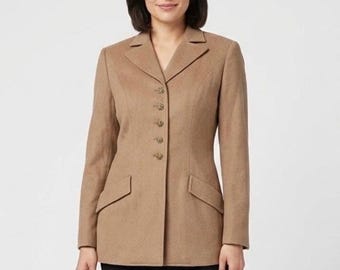 Blazer vintage de lana Valentino Boutique: color tostado, fabricado en Italia, talla 10