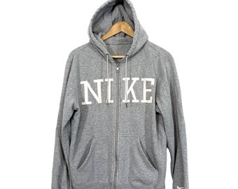 Vintage Nike Spellout Full Zip Hoodie Sweatshirt Men's Sz MED Athleisure Sporty