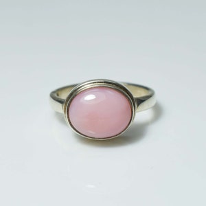 Pink Opal Ring, 925 Silver Ring, Handmade Ring, Anniversary Ring, Women Ring, Simple Ring, Oval Stone Ring, Pink Opal Jewelry, Occasion Ring