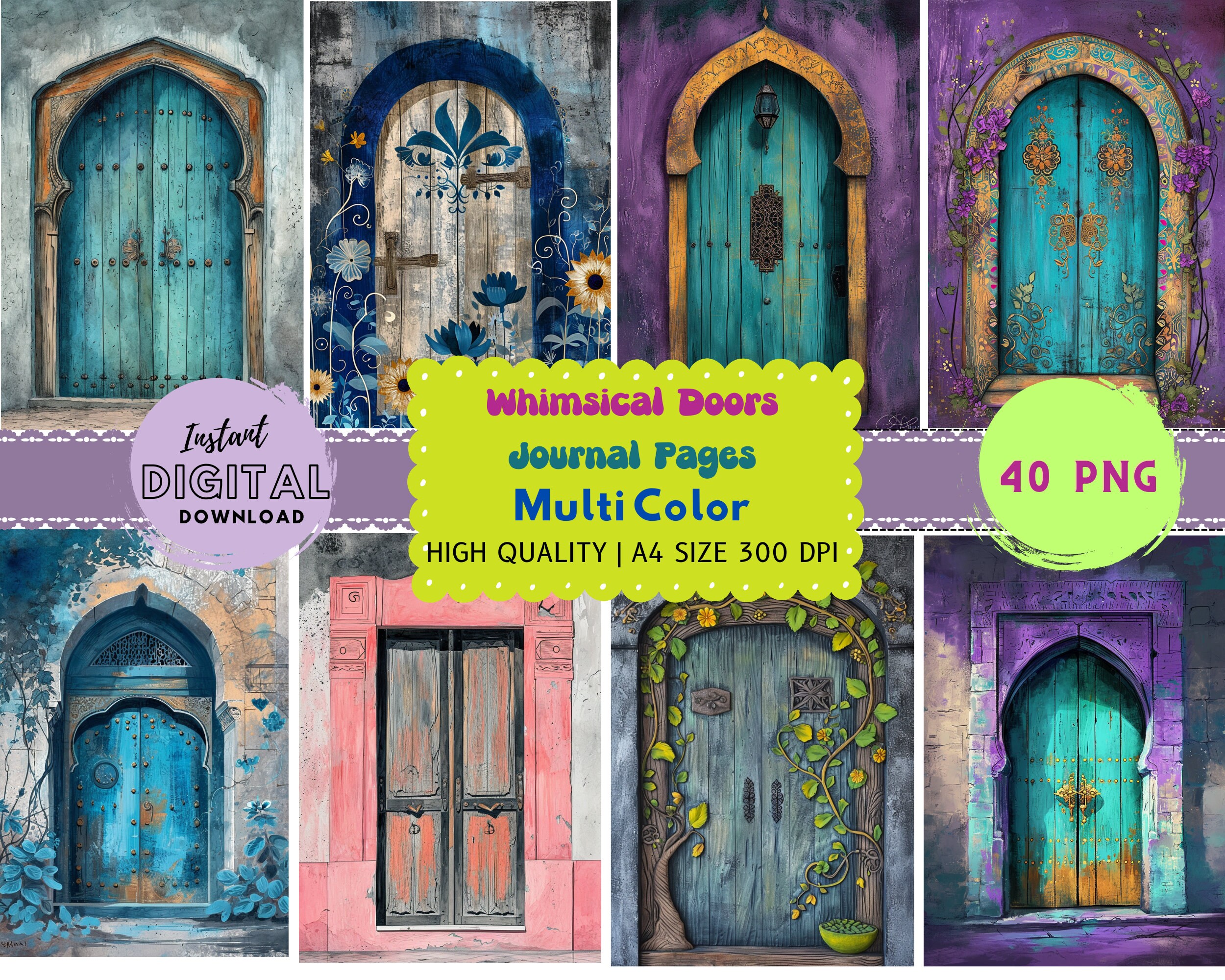 Junk Journal Printable Wooden Door Whimsical Wooden Door Printables ...