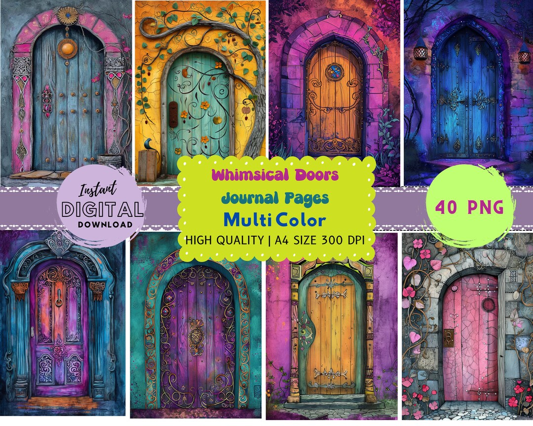 Junk Journal Printable Wooden Door Whimsical Wooden Door Printables ...