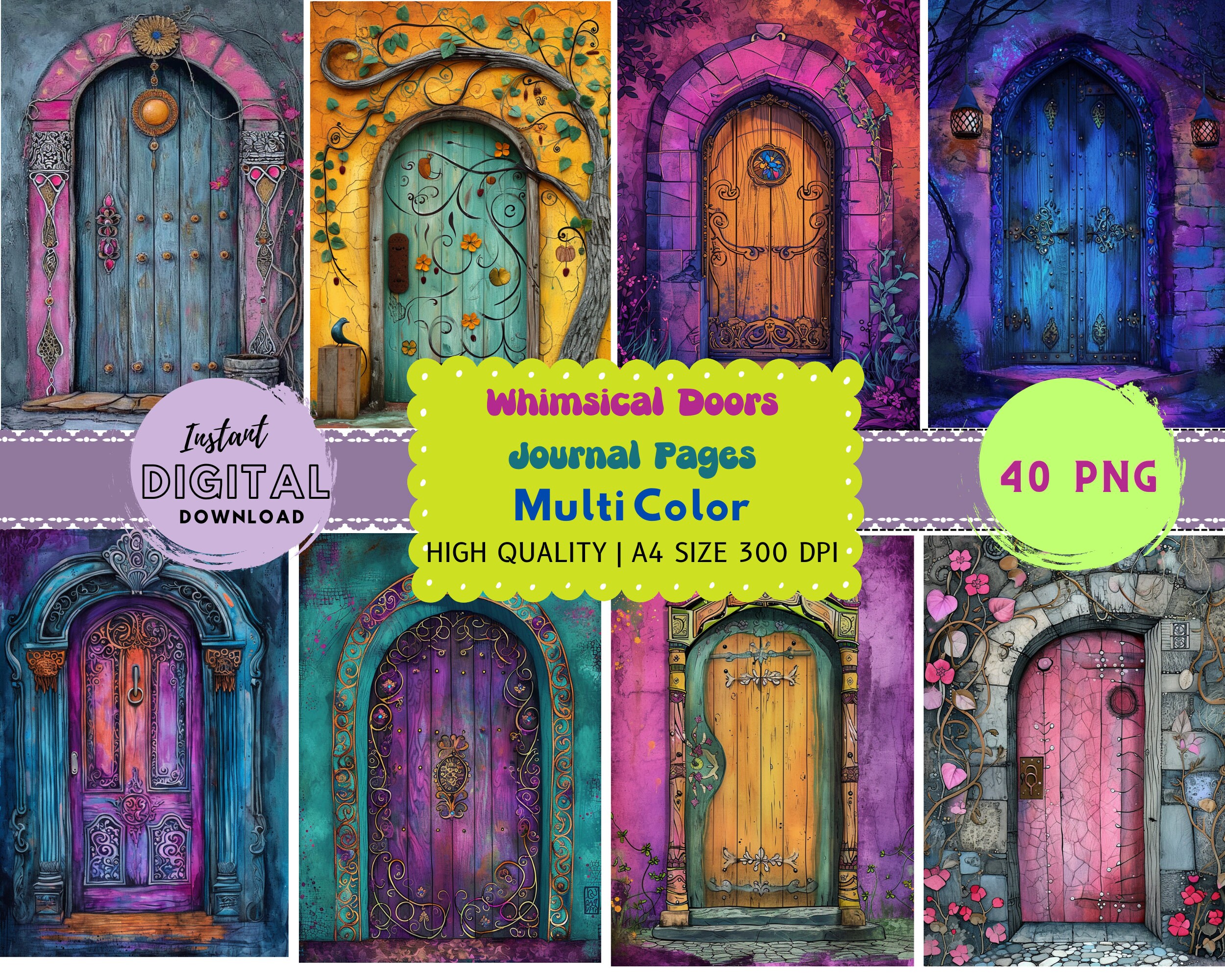 Junk Journal Printable Wooden Door Whimsical Wooden Door Printables ...