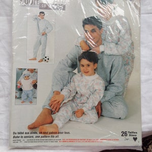 Jalie pattern 940 ABC pajamas jogging suit UNCUT sizes 3 months to adult XL unisex vintage 1994
