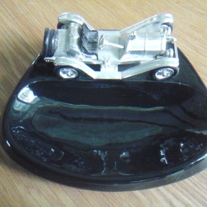Vintage 1960s Lesney coin pin tray with metal 1913 Mercer Raceabout model Matchbox models of Yesteryear