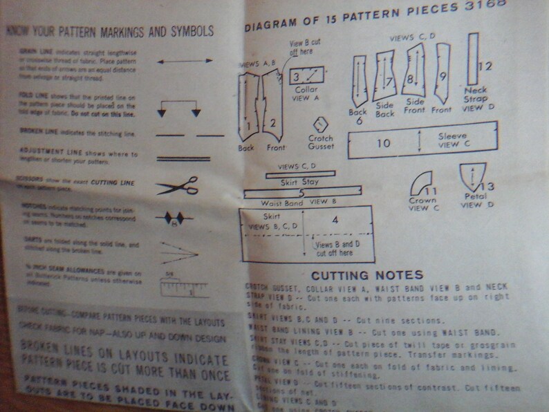 S3168 Pattern Butterick Pattern 3168 1960s Ballerina Dancing Costume Tutu Leotard ...