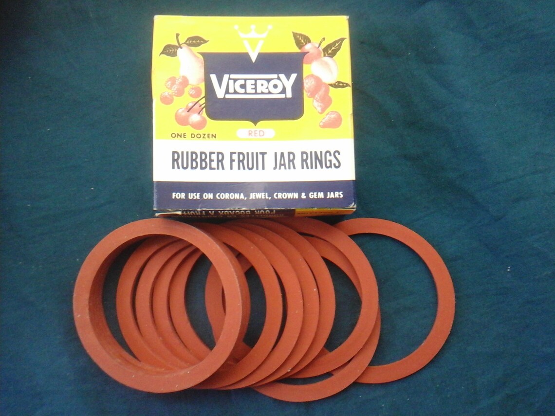 Vintage Viceroy Red Rubber Fruit Jar Rings Box of 12 for Etsy