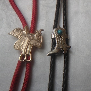 Bolo tie lanyard cowboy boot or western saddle