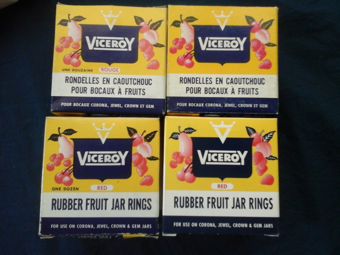 Vintage Viceroy Red Rubber Fruit Jar Rings Box of 12 for Etsy
