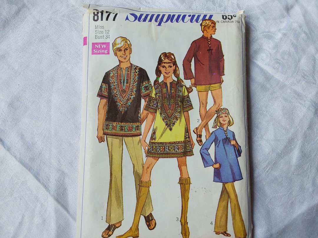 Vintage Simplicity Pattern 8177 Mini Dress or Tunic Long or Short