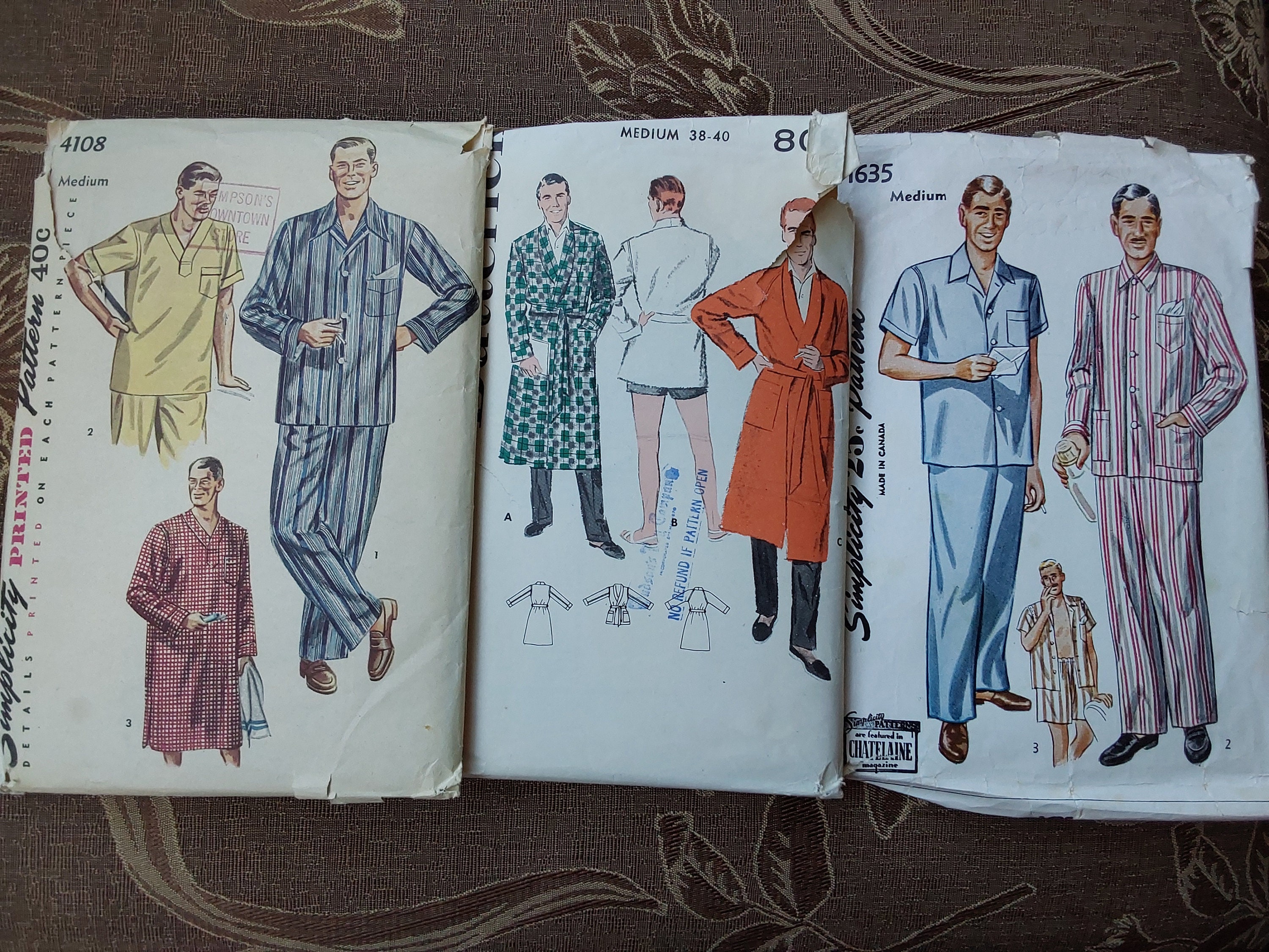 Patrones Pijama Hombre Antiguo Patrones De Costura De Pantalones Vintage Para Hombre – Vintage Sewing  Pattern Company main image 4