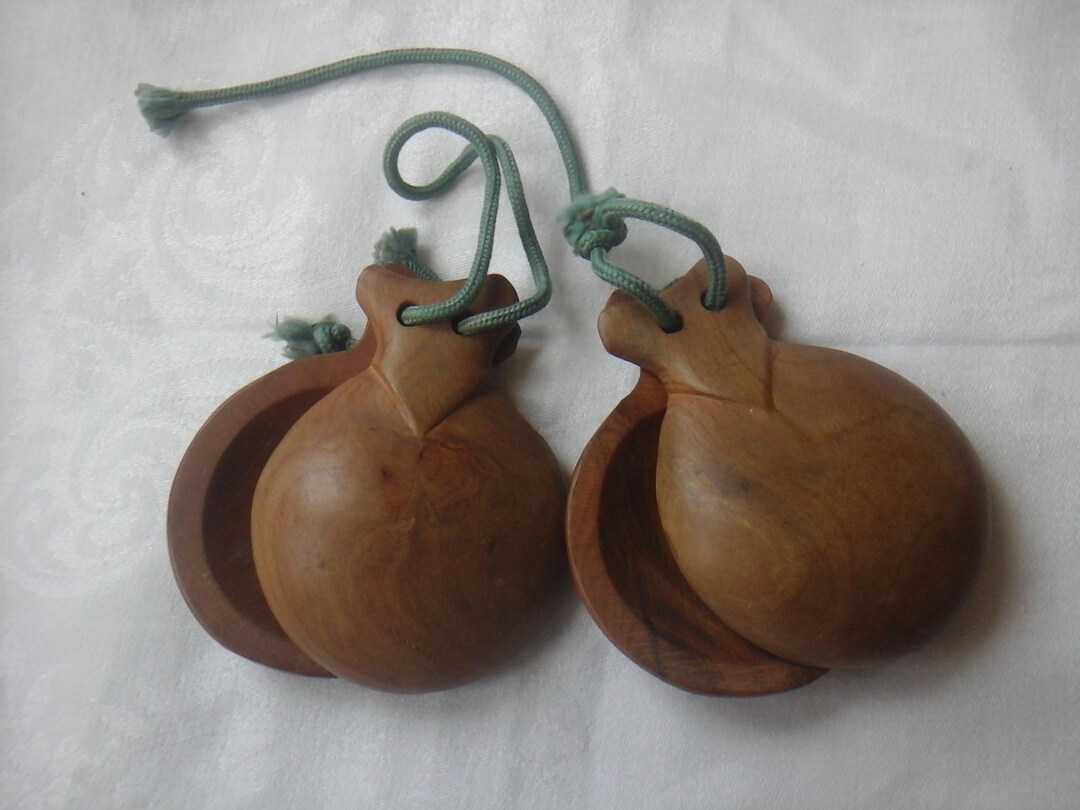 Natural Wood Pair Traditional Spanish Percussion and Flamenco Dance Etsy