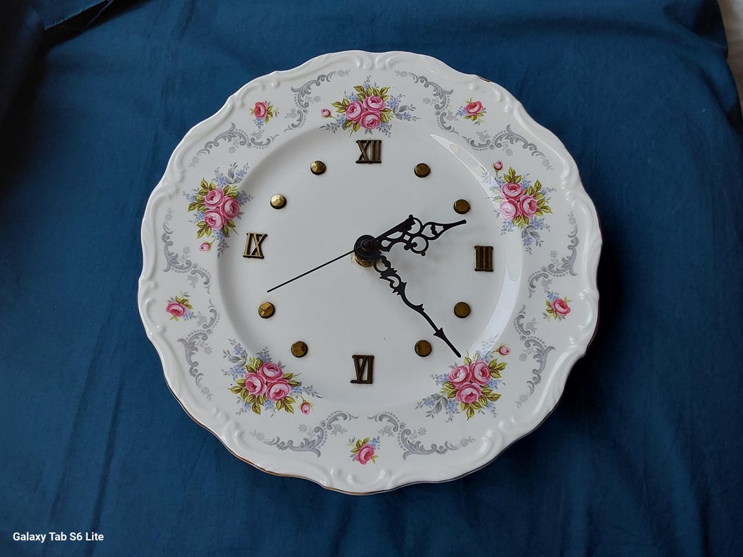 RESERVED Royal Albert Tranquility Dinner Plate Wall Clock C Battery ...