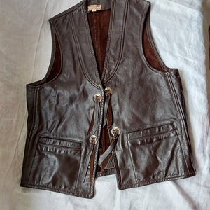 Vintage Western Leather Vest - Etsy Vintage Western Leather Vest - Etsy