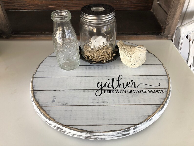 Farmhouse style solid wood lazy susanlazy susanshiplap lazy Etsy