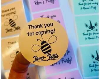 Personalised Label/Sticker-Add to Amy Gift or Craft Kit-Any Wording-Thank You Label for Gift-Round Party Bag Stickers