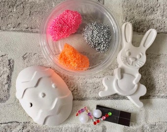 Easter Craft Kit-Easter Hunt Gift-Craft for children-Great-Party Bag Favours/Fillers-Foam Clay Set-Kids Activity-Ceramic Craft
