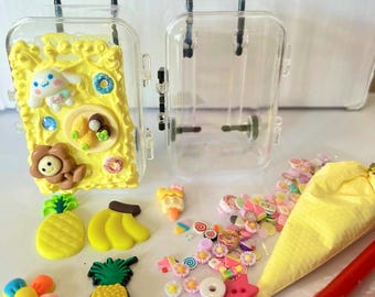 Kit de pegamento en crema Decoden - Regalo artesanal, pegamento en crema, dijes, adornos - Kit para principiantes - Proyectos Decoden - Dijes kawaii - Kits de manualidades DIY