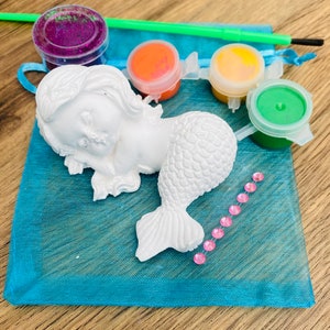 Mermaid Party Bag-Craft Kits in Organza Gift Bag-MERMAID PARTY-Ceramic Craft Set-Party Favour/Fillers-Craft Party Idea-Childrens Activity