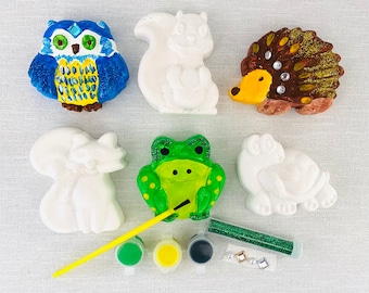 Woodland Animal Craft Kit-Squirrel,Hedgehog,Fox,Owl,Frog,Turtle-Party Bag Favours/Fillers-Paint Set-Paint Set-Nature Gift