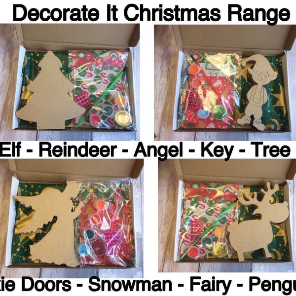 Christmas Activity Pack-Christmas Eve Box-Stocking Filler-Child/Adult Craft Kit-Kids Xmas Gift-Painting Decopatch Kit-Family Crafts