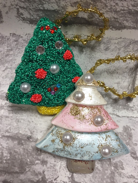 Ceramic Christmas Tree Decoration Kits Paint Or Foam Etsy