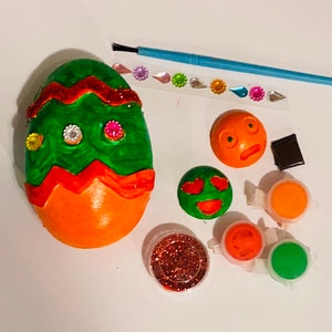 Ceramic Surprise Eggs Easter Gift-Easter Craft Kit for children-Lockdown Activity-Party Bag Favours/Fillers-Paint Set-Kids Activity image 5
