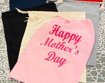 Gepersonaliseerde trekkoord tas-gepersonaliseerde gift-unieke gift-katoenen tas-elke formulering