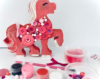 Unicorn Craft Kit-Button Art Craft-Children’s/Adult Craft-Craft Kit for Kids-Lockdown Gift-Painting Set-Eid Birthday Gift-Zoom Party Idea