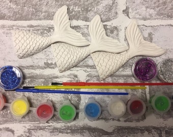 Kits de artesanía de imán de sirena - Conjunto de artesanía - Set de pintura para niños-conjunto de actividades para niños
