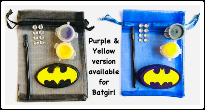 Superhero Painting Craft Kit from 99p-Plastic/Organza Gift Bag-Paint Set-Unique Party Bag Favour/Fillers-Craft Party-Superhero Birthday Gift image 2