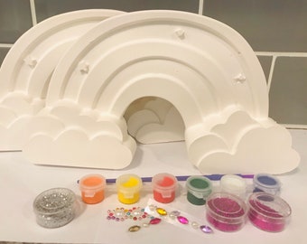 Rainbow Craft Kit-Ceramic Free Standing Rainbow-Rainbow Crafts-Adult Crafts-Lockdown Gift-Kids Craft Activity- Paint your own large Rainbow