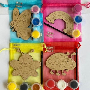 Nature Insect Magnet Craft Kit in Organza Gift Bag-Party Gift-Eco Paint Set-Unique Party Bag Favour/Fillers-Craft Party Idea-Kids Activity
