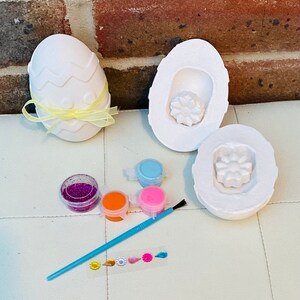 Ceramic Surprise Eggs Easter Gift-Easter Craft Kit for children-Lockdown Activity-Party Bag Favours/Fillers-Paint Set-Kids Activity image 3