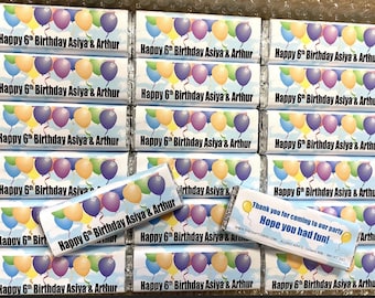 Personalised Chocolate Bars-Party Favours/Fillers-ANY THEME AVAILABLE-Party Bags-Thank You for Coming to my Party Gift