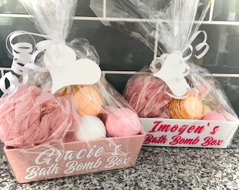 Bath Bomb Gift Set Box-Personalised Gift-Pamper Box-lockdown gift-Children’s Bath Bomb/Adult Gift-Pamper Party-Pamper Gift Set
