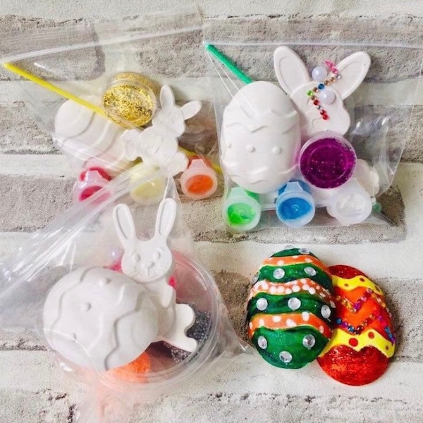 Easter Craft Kit-Easter Hunt Gift-Craft for children-Great-Party Bag Favours/Fillers-Paint Set-Kids Activity-Ceramic Craft