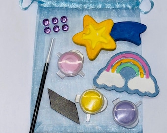 Rainbow, Unicorn, Star Party Bag Magnets Paint Set-Goody Bag-Party Favour/Fillers-Craft Party Idea-Children’s Activity Set