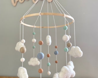 Dreamy Felt Cloud Baby Mobile: Gender Neutral Nursery Decor