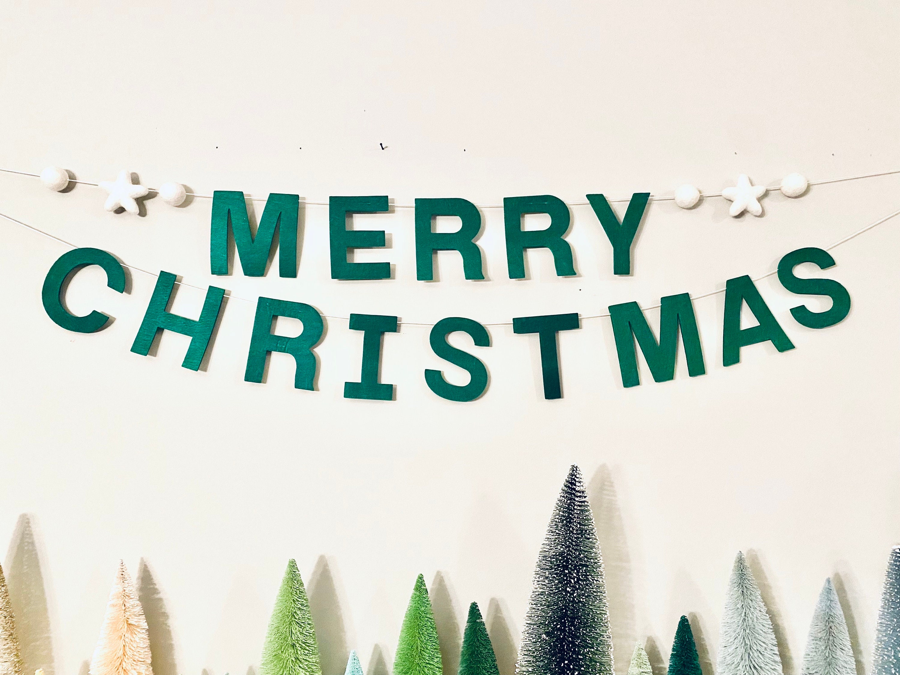 35 Elegant Christmas Hallway and Entryway Decorations 14 Merry Christmas Felt Letter Garland Banner, 4 inch Letters, Sewn,…